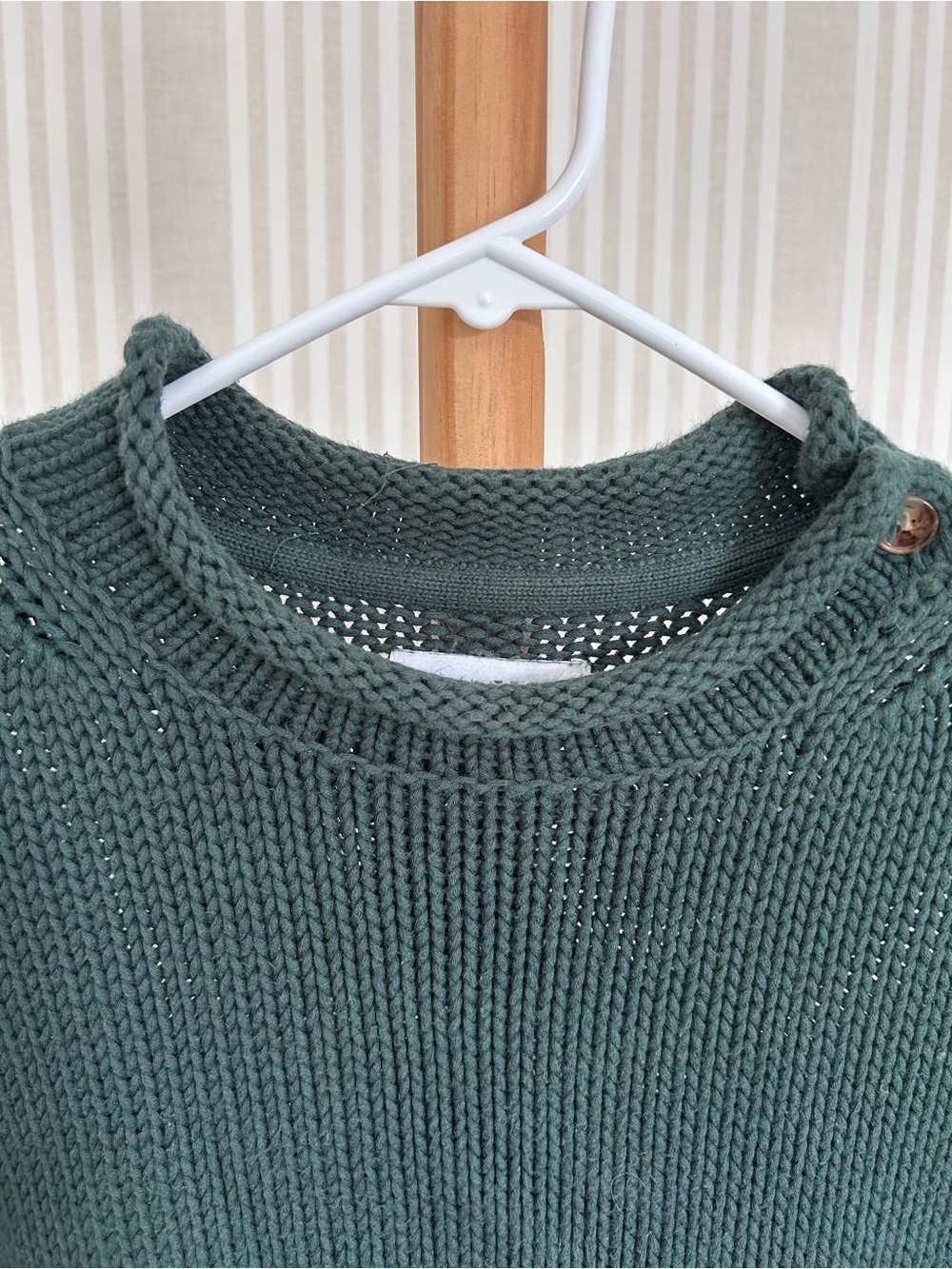 LAKE Pajamas "Jane" 100% Cotton Roll Neck Sweater Dark Green Size Small - Picture 3 of 6